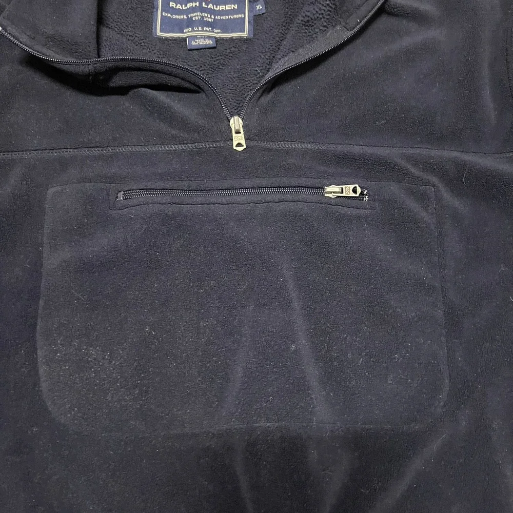 Polo Sport Ralph Lauren Mens Navy Blue Quarter Zip Fleece Pullover XL K-52